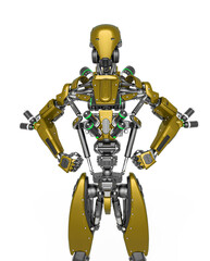 Fototapeta premium apocalypse cyborg in a super power pose