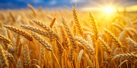 Fototapeta premium Golden Wheat Field Under Sun