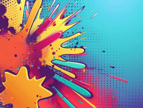 Blank colorful comic abstract background template
