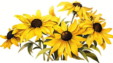 Naklejka premium yellow sunflower isolated on white