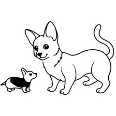 Corgi dog breed coloring page