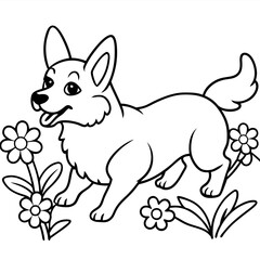 Corgi dog breed coloring page