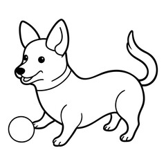 Corgi dog breed coloring page