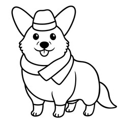 Corgi dog breed coloring page