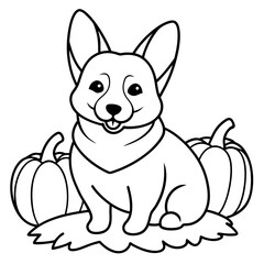 Corgi dog breed coloring page