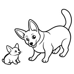Corgi dog breed coloring page