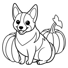 Corgi dog breed coloring page