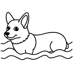 Corgi dog breed coloring page