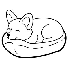 Corgi dog breed coloring page