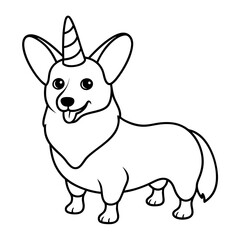 Corgi dog breed coloring page