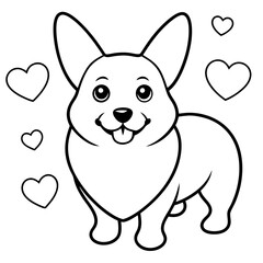 Corgi dog breed coloring page