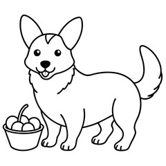 Corgi dog breed coloring page