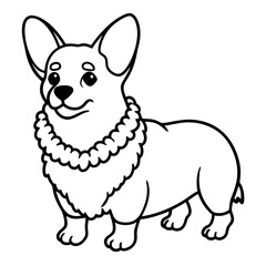 Corgi dog breed coloring page
