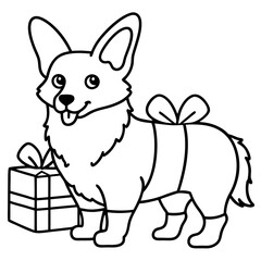 Corgi dog breed coloring page