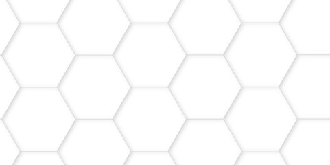 White hexagon tiles abstract background vector digital art 3d shadown geometric shapes