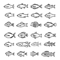 fish, sea, vector, fishing, silhouette, animal, illustration, icon, cartoon, nature, water, pattern, food, salmon, ocean, design, marine, art, set, seafood, seamless, shark, car, Seashells svg, Seashe