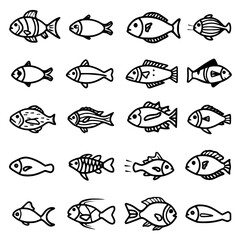 fish, sea, vector, fishing, silhouette, animal, illustration, icon, cartoon, nature, water, pattern, food, salmon, ocean, design, marine, art, set, seafood, seamless, shark, car, Seashells svg, Seashe