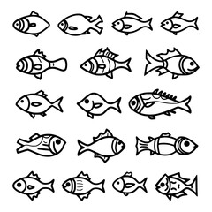 fish, sea, vector, fishing, silhouette, animal, illustration, icon, cartoon, nature, water, pattern, food, salmon, ocean, design, marine, art, set, seafood, seamless, shark, car, Seashells svg, Seashe