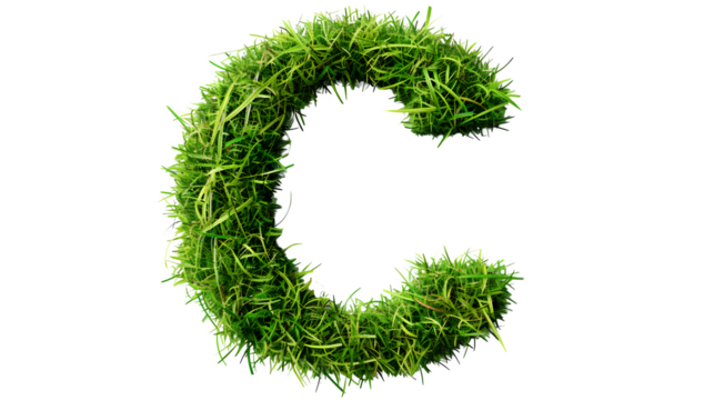 Letter C Made with Leaves, PNG File, Transparent Background, Isolated on White