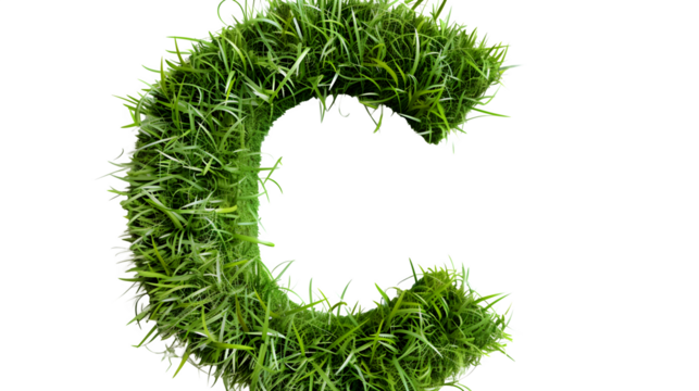 Letter C Made with Leaves, PNG File, Transparent Background, Isolated on White