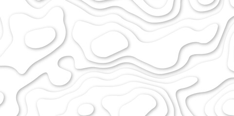 White topography 3d layers papercut design dropshadowed abstract contour map texture 3d design