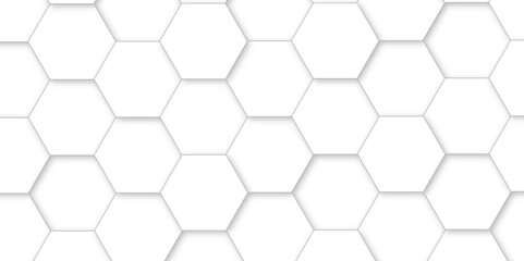 White hexagon tiles abstract background vector digital art 3d shadown geometric shapes