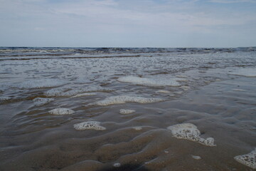 White Sea. waves, beach on the North Sea