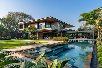 
Nestled on a pristine shoreline, the luxury resort hotel emerges as an architectural marvel, blending modern sophistication with natural beauty.