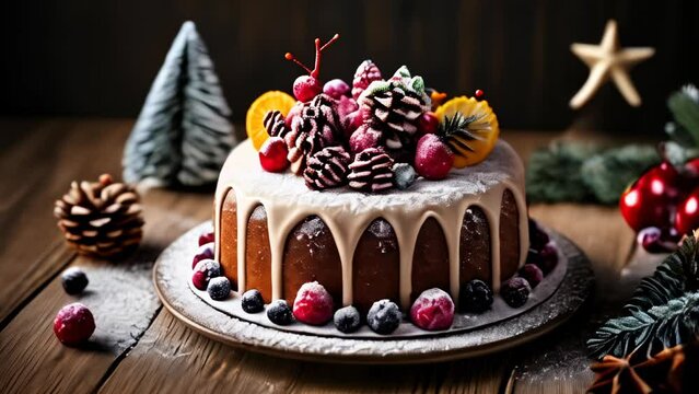  Sweet Christmas delight a festive fruit cake with a touch of holiday magic