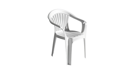 Plastic chair on a transparent white background