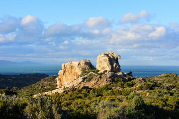 rock stone, Paratge de Tudela, Cap de Creus Natural Park, Alt Emporda, Costa Brava, Girona province, Catalonia, Spain.