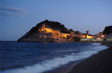 dusk in the town of Tossa de Mar, Girona province, Catalonia, Spain © Curto