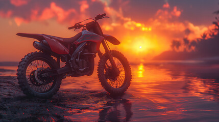 Fototapeta premium dirtbike on beach, background cover image
