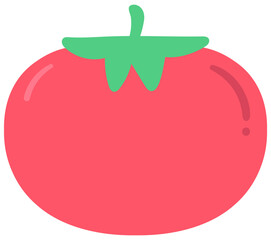 Kid hand drawn cute healthy food vegetables tomato