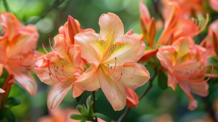 Close up view of vibrant orange blooms in the garden symbolizing the essence of spring and summer