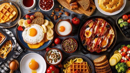USA patriotic breakfast background,
