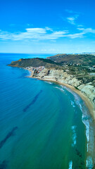 Scala dei Turchi. Punta Grande. Enchanted Coastline of Sicily. Drone view