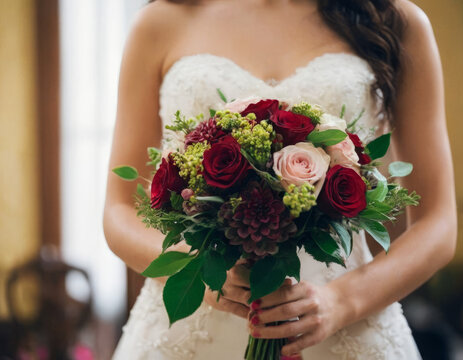 La sposa lancia il bouquet mentre gli invitati ridono e applaudono.
