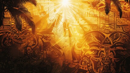 A banner with intricate designs and symbols showcasing the rich history and culture of the teams origins.