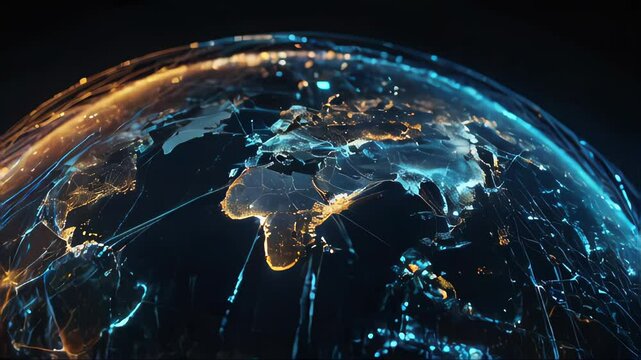 Global Digital Connectivity Vibrant Network of Interconnected Global Communication