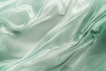 Obraz premium Abstract mint green background with soft, flowing waves of fabric