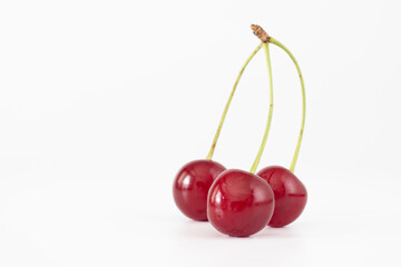 Fresh cherry on white background