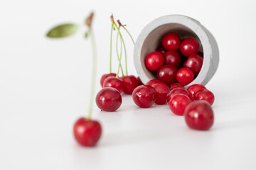 Fresh cherry on white background