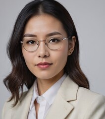 Professional Success Woman in White Shirt and Blazzer