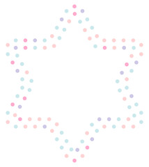Pastel colorful star line dots. Vector illustration.	