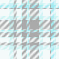 Platform textile check background, pillow plaid fabric seamless. Regular vector tartan pattern texture in white and dark gray colors.