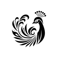 Fototapeta premium Peacock monotone logo