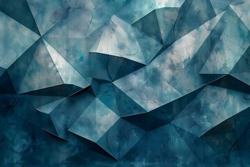 Abstract Geometric Blue Polygonal Art