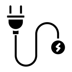 Cable Vector Glyph Icon Design