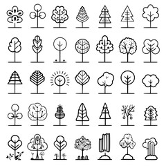 Tree Icon, Tree Vector, Tree illustration, palm tree icon, palm tree svg, Christmas tree svg, ecosystem, growth, horizontal, icon set, outline, panoramic, abstract, illustration, shape, birch tree, fi